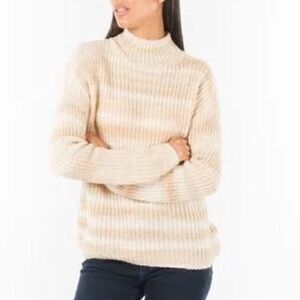 Calvin klein beige stripe turtleneck sweater | NWT